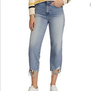 DENIMIST Pierce High-Rise Destroyed Straight-Leg Jeans